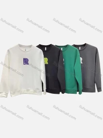 Wholesale Men's Casual Letter Print Round Neck Long Sleeve Sweatshirt, LIUHUA CLOTHING WHOLESALE