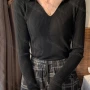 Wholesale Women's Casual Plain V Neck Long Sleeve Ribbed Knit Sweater Tops 8005# preview