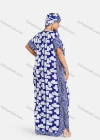 Wholesale Women's African Round Neck Bat Sleeve Retro Splicing Print Plus Size Ruffle Hem Maxi Kaftan Dress With Turban ZXV-688D2# - Liuhuamall