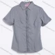 Wholesale Women's Casual Pleated Front Short Sleeve Shirt Gray Clothing Wholesale Market Liuhua