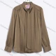 Wholesale Women's Casual Pleated Collar Long Sleeve Shirt Khaki Clothing Wholesale Market Liuhua