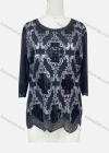 Wholesale Women's Elegant Floral Embroidery Sequin Sheer Round Neck Half Sleeve Blouse - Liuhuamall