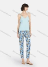 Wholesale Women's Milk Silk Plain Ruched Cami Tops & Floral Print Pants 2 Piece Lounge Pajamas Set A12# - Liuhuamall