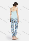 Wholesale Women's Milk Silk Plain Ruched Cami Tops & Floral Print Pants 2 Piece Lounge Pajamas Set A12# - Liuhuamall