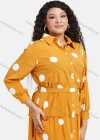 Wholesale Women's Casual Polka Dot Print Button Down Ruffle Hem Maxi Shirt Dress With Belt - Liuhuamall
