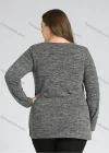 Wholesale Women's Elegant Round Neck Long Sleeve Floral Embroidery Slit Hem Knit Top - Liuhuamall