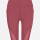 Women's Sporty High Waist Sheer Mesh Plain Short Legging Pale Violet Red Clothing Wholesale Market -LIUHUA