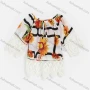Wholesale Girls Casual Off Shoulder Lace Up Crochet Trim Guipure Lace Sunflower Print Tops 400# preview