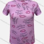 Wholesale Women's Round Neck Graffiti Lips Print Letter Print Casual T-Shirt preview