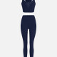 Women's Sporty Quick Dry Tank Top & Leggings Sets Navy Clothing Wholesale Market -LIUHUA