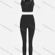 Wholesale Women's Sporty Quick Dry Tank Top & Leggings Sets Black Clothing Wholesale Market Liuhua