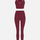 Women's Sporty Quick Dry Tank Top & Leggings Sets Dark Red Clothing Wholesale Market -LIUHUA