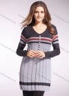Wholesale Women's V Neck Long Sleeve Striped Button Decor Pullover Sweater - Liuhuamall