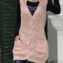 Wholesale Women's Plain Button Front Sleeveless Cardigan preview