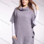 Wholesale Women's Turtleneck Button Side Plain Dual Pockets Pullover Sweater preview