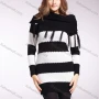 Wholesale Women's Casual Striped Long Sleeve Mid Length Pullover Sweater preview
