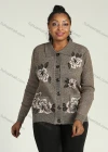 Wholesale Women's Collared Button Front Dual Pockets Floral Casual Knitted Coat - Liuhuamall