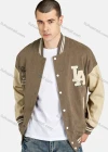 Wholesale Men's Losse Fit Embroidered Letter Print Baseball Jacket - Liuhuamall