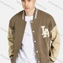 Wholesale Men's Losse Fit Embroidered Letter Print Baseball Jacket preview