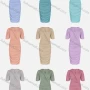 Wholesale Women's Plain V Neck Short Slevee Ruched Bodycon Bandage Wrap Midi Dress preview