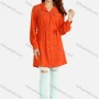 Wholesale Women's Casual Plain Long Sleeve Button Down Flap Pockets Coat & Skinny Jeans Set preview
