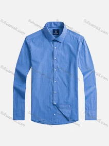 Wholesale Men's Formal Plain Collared Long Sleeve Button Down Shirts, LIUHUA CLOTHING WHOLESALE
