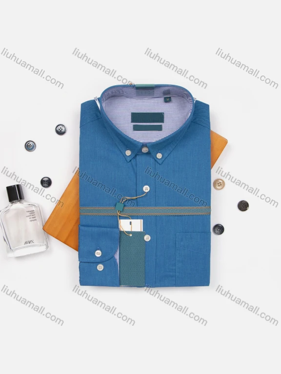Wholesale Men's Formal Long Sleeve Button Down Collared Plain Oxford Shirts SD220314-4#