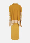 Wholesale Women's Casual Long Sleeve Stand Collar Striped Print Cape & Plain Maxi Skirt 2 Piece Set - Liuhuamall