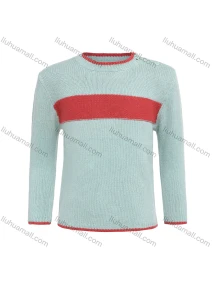Wholesale Boys Colorblock Long Sleeve Round Pullover Sweater, LIUHUA CLOTHING WHOLESALE