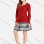 Wholesale Women's Plain Rib-knit Round Neck Long Sleeve Slim Fit Knit Top preview