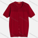 Wholesale Women's Round Neck Short Sleeve Plain Button Down Cardigan 9068# Dark Red Clothing Wholesale Market Liuhua