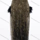 Wholesale Women's Elegant Beaded Sequin Evening Dress and Feather Bolero Two-Piece Set #CJ278 Black Clothing Wholesale Market Liuhua