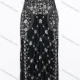 Wholesale Women's Elegant Beaded Floral Embroidered Evening Gown Two-Piece Set #CJ139 Black Clothing Wholesale Market Liuhua