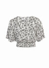 Wholesale Women's Summer V-Neck Butterfly Sleeve Crop Ditsy Floral Print Blouse - Liuhuamall