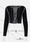 Wholesale Women's Sexy Plain Lace Up Long Sleeve Blouse - Liuhuamall