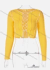 Wholesale Women's Sexy Plain Lace Up Long Sleeve Blouse - Liuhuamall