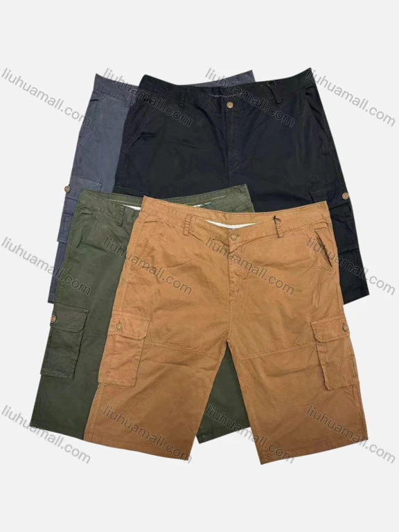 Wholesale Men's Casual Plain Flap Pockets Cargo Shorts HK-66#