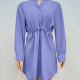 Women's Casual Long Sleeve Mock Neck Button Down Shirt Dress 12# Clothing Wholesale Market -LIUHUA