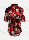 Wholesale Women's Vintage Long Sleeve Floral Pattern Collared Button Down Shirt 23066# - Liuhuamall
