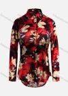 Wholesale Women's Vintage Long Sleeve Floral Pattern Collared Button Down Shirt 23066# - Liuhuamall