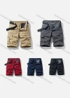 Wholesale Men's Casual Striped Flap Pockets Cargo Shorts With Belt 28002# - Liuhuamall