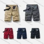 Wholesale Men's Casual Striped Flap Pockets Cargo Shorts With Belt 28002# preview