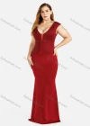 Wholesale Women's Fashion Plain Deep V-Neck Sleeveless Zipper Rhinestone Sheer Mesh Bodycon Mermaid Evening Dress - Liuhuamall