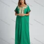 Wholesale Women's Sequin Embroidery Trim Ruffle Hem Batwing Sleeve Maxi Kaftan preview