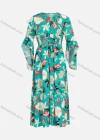 Wholesale Women's Casual Elegant V Neck Floral Print Butterfly Sleeve Lace Up Shirred Maxi Dress Y20032# - Liuhuamall