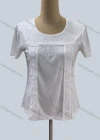 Wholesale Women's Casual Crew Neck Short Sleeve Lace Blouse - Liuhuamall