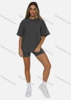 Wholesale Women's Casual Plain Round Neck Short Sleeve Tee - Liuhuamall