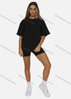 Wholesale Women's Casual Plain Round Neck Short Sleeve Tee - Liuhuamall