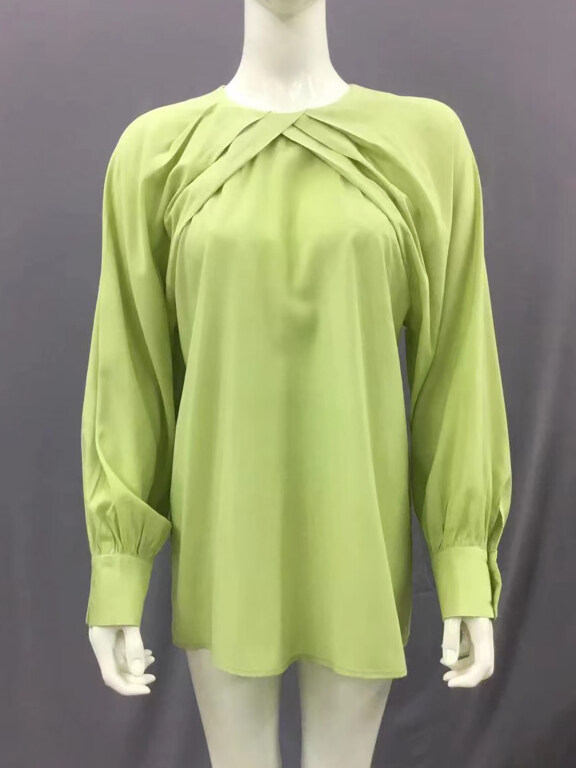 Women's Casual Long Sleeve Round Neck Blouse, Clothing Wholesale Market -LIUHUA, blouses