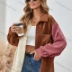 Wholesale Women's Casual Drop Shoulder Button Down Colorblock Overshirt Jacket A21270W Multi-color Clothing Wholesale Market Liuhua